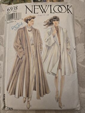 NEW LOOK Vintage Coat Sewing Pattern - Neutral Camel & Cream